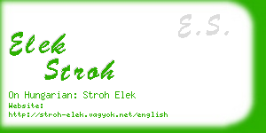 elek stroh business card